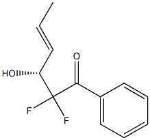 (3R,4E)-2,2-Difluoro-3-hydroxy-1-phenyl-4-hexen-1-one Struktur