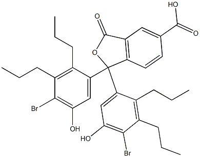 1,1-Bis(4-bromo-5-hydroxy-2,3-dipropylphenyl)-1,3-dihydro-3-oxoisobenzofuran-5-carboxylic acid Struktur