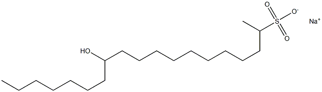 12-Hydroxynonadecane-2-sulfonic acid sodium salt Struktur