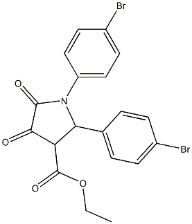 1,2-Bis(4-bromophenyl)-4,5-dioxopyrrolidine-3-carboxylic acid ethyl ester Struktur