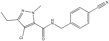 4-Chloro-5-ethyl-2-methyl-N-[4-cyanobenzyl]-2H-pyrazole-3-carboxamide Struktur