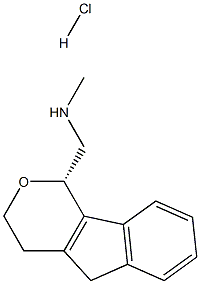 (S)-N-methyl(1,3,4,5-tetrahydroindeno[1,2-c]pyran-1-yl)methanamine hydrochloride Struktur