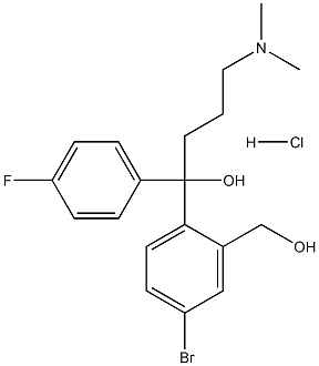 1-[4-bromo-2-(hydroxymethyl)phenyl]-4-(dimethylamino)-1-(4-fluorophenyl)-1-butanol hydrochloride Struktur