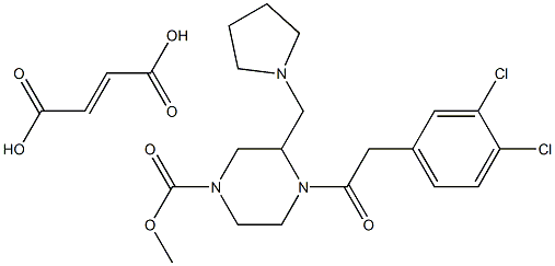 4-[(3,4-dichlorophenyl)acetyl]-3-(1-pyrrolidinylmethyl)-1-piperazinecarboxylic acid methyl ester fumarate salt Struktur