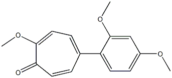 2-methoxy-5-(2',4'-dimethoxyphenyl)-2,4,6-cycloheptatrien-1-one Struktur