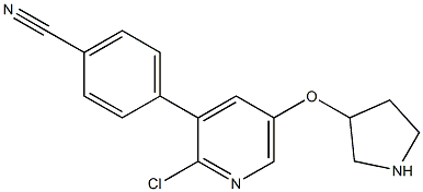 2-chloro-3-(4-cyanophenyl)-5-((3-pyrrolidinyl)oxy)pyridine Struktur