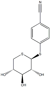 4-cyanophenyl-1,5-dithio-beta-D-xylopyranoside Struktur