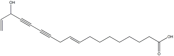 16-hydroxy-9,17-octadecadiene-12,14-diynoic acid Struktur