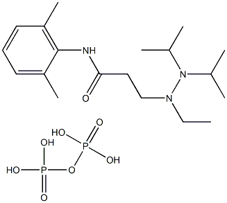 3-(diisopropylaminoethylamino)-2',6'-dimethylpropionanilide, diphosphoric acid Struktur