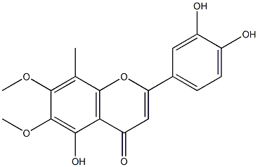 6,7-dimethoxy-8-methyl-3',4',5-trihydroxyflavone Struktur