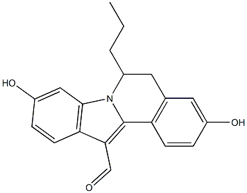 12-formyl-5,6-dihydro-3,9-dihydroxy-6-propylindolo(2,1-a)isoquinoline Struktur