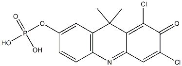 9H-(1,3-dichloro-9,9-dimethylacridine-2-on-7-yl)phosphate Struktur