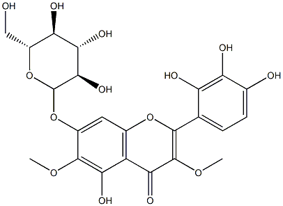 3,6-dimethoxy-5,7,2',3',4'-pentahydroxyflavone-7-O-glucopyranoside Struktur