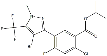 5-(4-bromo-1-methyl-5-(trifluoromethyl)-1H-pyrazol-3-yl)-2-chloro-4-fluorobenzoic acid isopropyl ester Struktur