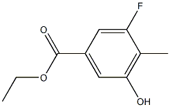 3-FLUORO-5-HYDROXY-4-METHYLBENZOIC ACID ETHYL ESTER Struktur