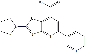 5-PYRIDIN-3-YL-2-PYRROLIDIN-1-YL[1,3]THIAZOLO[4,5-B]PYRIDINE-7-CARBOXYLIC ACID Struktur