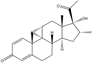 16A-METHYL-17A-HYDROXY-9A,11A-EPOXY-PREGN-1,4-DIENE-3,20-DIONE Struktur