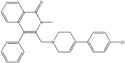 3-{[4-(4-CHLOROPHENYL)-3,6-DIHYDROPYRIDIN-1(2H)-YL]METHYL}-2-METHYL-4-PHENYLISOQUINOLIN-1(2H)-ONE Struktur