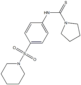 N1-[4-(piperidinosulfonyl)phenyl]pyrrolidine-1-carbothioamide Struktur