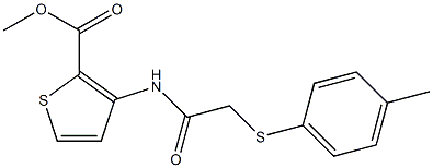 methyl 3-({2-[(4-methylphenyl)thio]acetyl}amino)thiophene-2-carboxylate Struktur