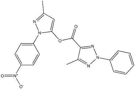 3-methyl-1-(4-nitrophenyl)-1H-pyrazol-5-yl 5-methyl-2-phenyl-2H-1,2,3-triazole-4-carboxylate Struktur