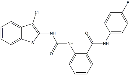 2-({[(3-chloro-1-benzothiophen-2-yl)amino]carbonyl}amino)-N-(4-fluorophenyl)benzamide Struktur