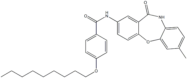 N-(7-methyl-11-oxo-10,11-dihydrodibenzo[b,f][1,4]oxazepin-2-yl)-4-(nonyloxy)benzenecarboxamide Struktur