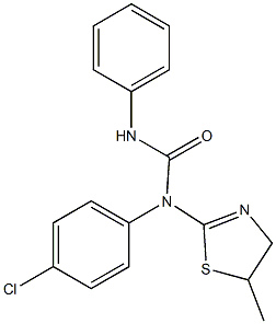 N-(4-chlorophenyl)-N-(5-methyl-4,5-dihydro-1,3-thiazol-2-yl)-N'-phenylurea Struktur