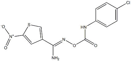 N'-{[(4-chloroanilino)carbonyl]oxy}-5-nitrothiophene-3-carboximidamide Struktur