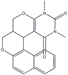 12,14-dimethyl-10c,14-dihydro-2H,3H-benzo[5',6']chromeno[4',3':4,5]pyrano[2,3-d]pyrimidine-11,13(2aH,12H)-dione Struktur