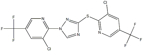 3-chloro-2-(3-{[3-chloro-5-(trifluoromethyl)-2-pyridinyl]sulfanyl}-1H-1,2,4-triazol-1-yl)-5-(trifluoromethyl)pyridine Struktur