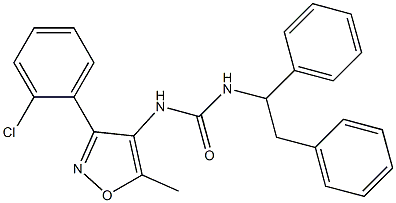 N-[3-(2-chlorophenyl)-5-methylisoxazol-4-yl]-N'-(1,2-diphenylethyl)urea Struktur