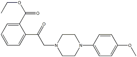 ethyl 2-{2-[4-(4-methoxyphenyl)piperazino]acetyl}benzenecarboxylate Struktur