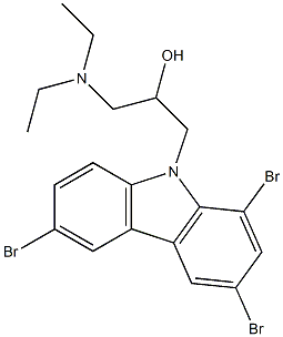 1-(diethylamino)-3-(1,3,6-tribromo-9H-carbazol-9-yl)propan-2-ol Struktur