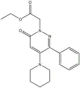 ethyl 2-[6-oxo-3-phenyl-4-piperidino-1(6H)-pyridazinyl]acetate Struktur