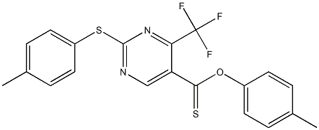 4-methylphenyl 2-[(4-methylphenyl)thio]-4-(trifluoromethyl)pyrimidine-5-carbothioate Struktur