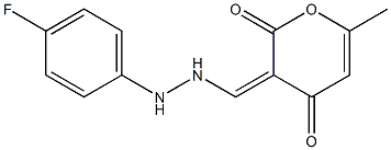 3-{(Z)-[2-(4-fluorophenyl)hydrazino]methylidene}-6-methyl-2H-pyran-2,4-dione Struktur