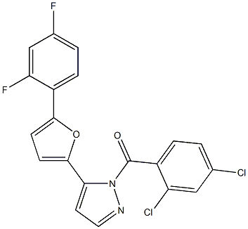 (2,4-dichlorophenyl){5-[5-(2,4-difluorophenyl)-2-furyl]-1H-pyrazol-1-yl}methanone Struktur