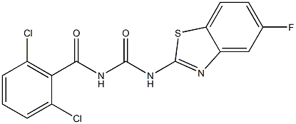 N-(2,6-dichlorobenzoyl)-N'-(5-fluoro-1,3-benzothiazol-2-yl)urea Struktur