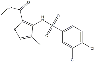 methyl 3-{[(3,4-dichlorophenyl)sulfonyl]amino}-4-methylthiophene-2-carboxyl ate Struktur