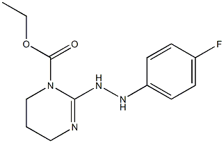 ethyl 2-[2-(4-fluorophenyl)hydrazino]-1,4,5,6-tetrahydropyrimidine-1-carboxylate Struktur