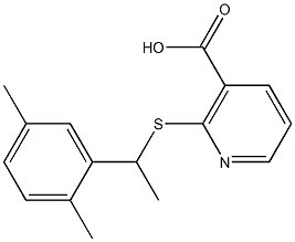 2-{[1-(2,5-dimethylphenyl)ethyl]thio}nicotinic acid Struktur