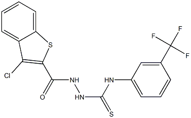 N1-[3-(trifluoromethyl)phenyl]-2-[(3-chlorobenzo[b]thiophen-2-yl)carbonyl]hydrazine-1-carbothioamide Struktur