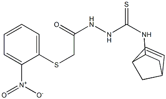 N1-bicyclo[2.2.1]hept-5-en-2-yl-2-{2-[(2-nitrophenyl)thio]acetyl}hydrazine-1-carbothioamide Struktur