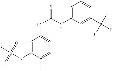 N-[2-methyl-5-({[3-(trifluoromethyl)anilino]carbothioyl}amino)phenyl]methanesulfonamide Struktur