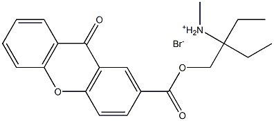 2-(1,1-diethyl-1-methylammonio)ethyl 9-oxo-9H-xanthene-2-carboxylate bromide Struktur