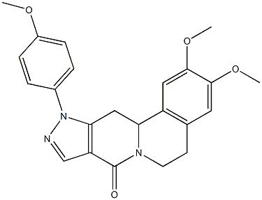 2,3-dimethoxy-11-(4-methoxyphenyl)-5,11,12,12a-tetrahydropyrazolo[3',4':4,5]pyrido[2,1-a]isoquinolin-8(6H)-one Struktur