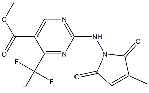 methyl 2-[(3-methyl-2,5-dioxo-2,5-dihydro-1H-pyrrol-1-yl)amino]-4-(trifluoromethyl)pyrimidine-5-carboxylate Struktur