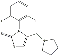 3-(2,6-difluorophenyl)-4-(1-pyrrolidinylmethyl)-1,3-thiazole-2(3H)-thione Struktur