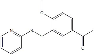 1-{4-methoxy-3-[(2-pyridylthio)methyl]phenyl}ethan-1-one Struktur